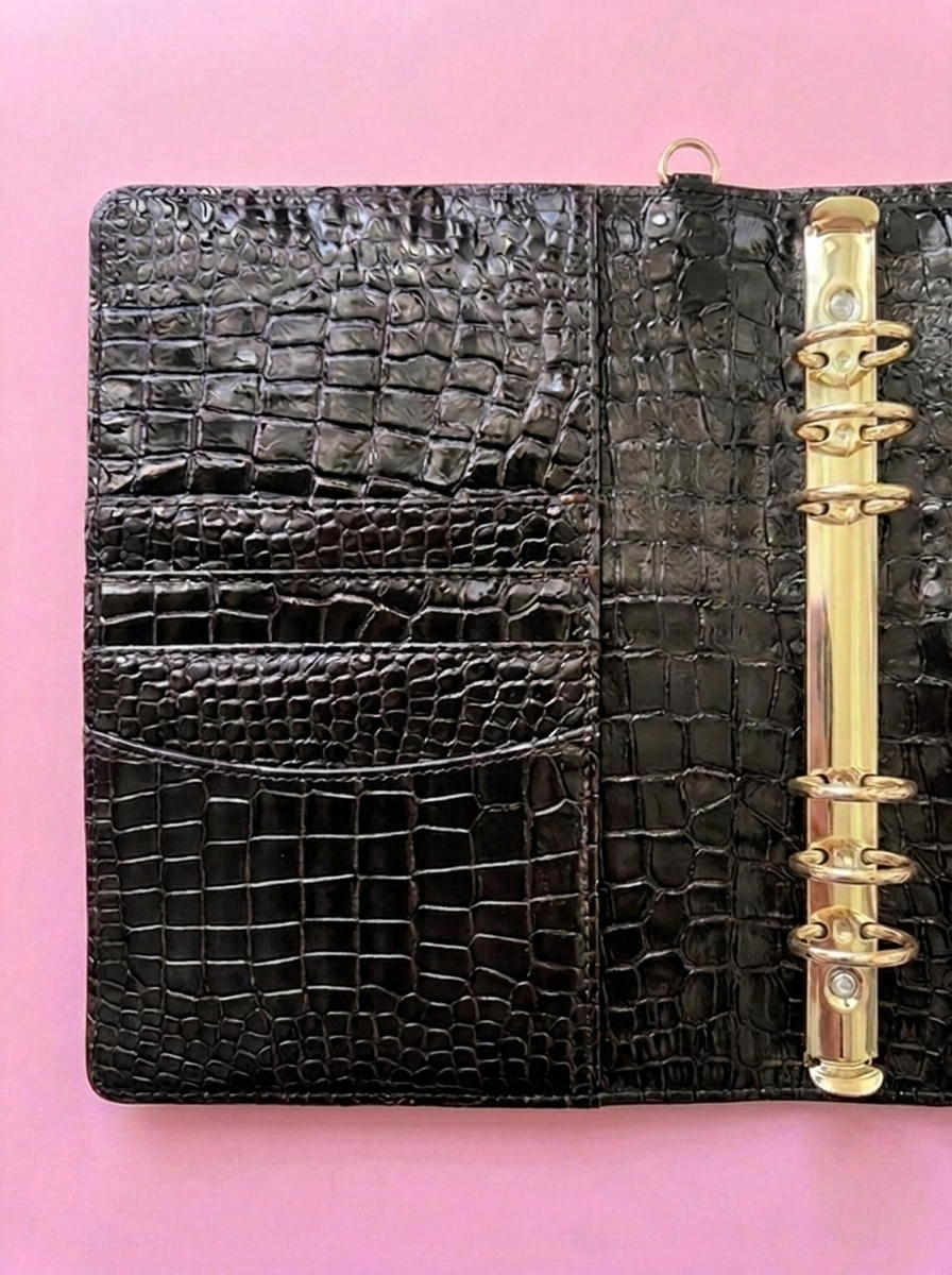 Black Croc A5 Planner