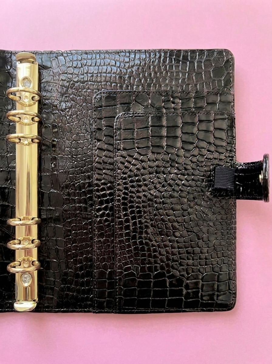 Black Croc A5 Planner