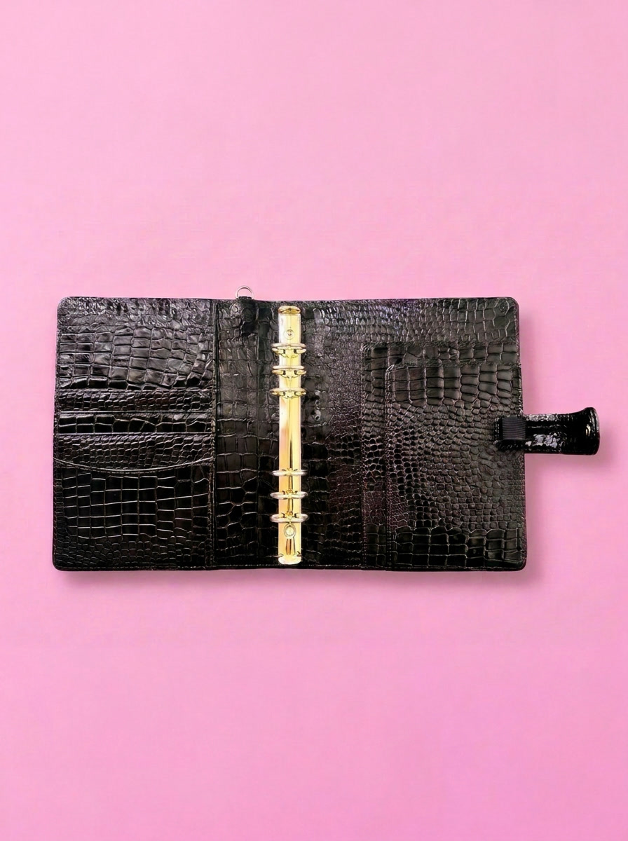 Black Croc A5 Planner