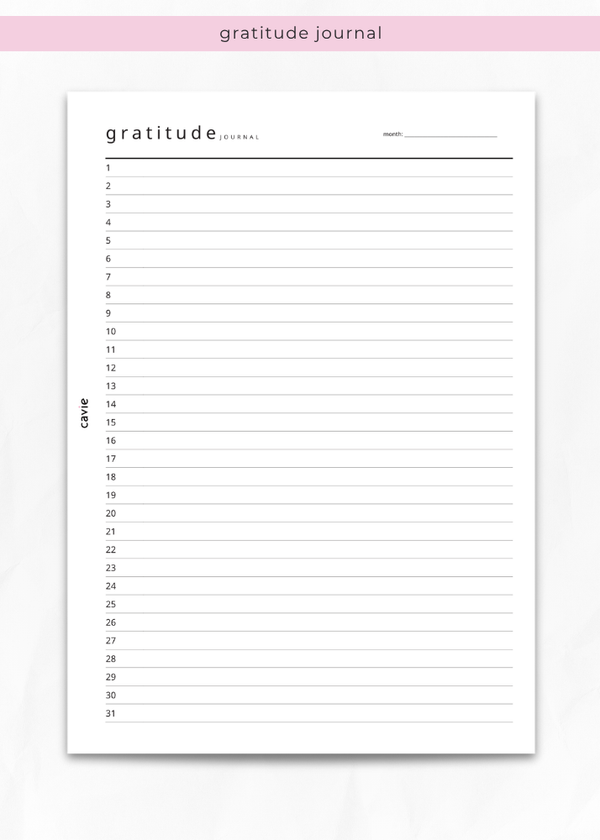 Gratitude Journal Insert